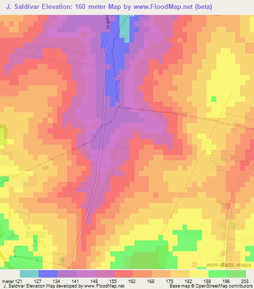 J. Saldivar,Paraguay Elevation Map