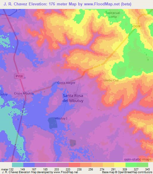 J. R. Chavez,Paraguay Elevation Map