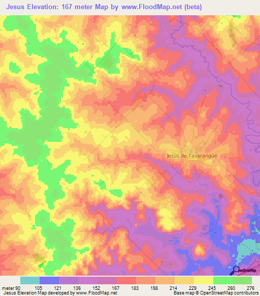 Jesus,Paraguay Elevation Map
