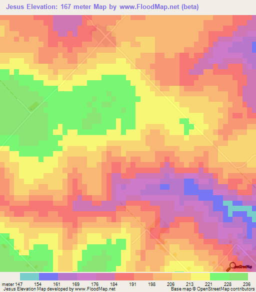 Jesus,Paraguay Elevation Map