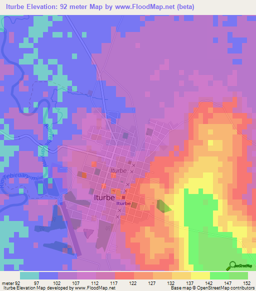 Iturbe,Paraguay Elevation Map