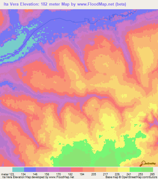 Ita Vera,Paraguay Elevation Map