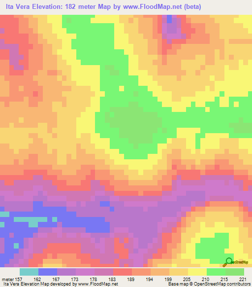 Ita Vera,Paraguay Elevation Map
