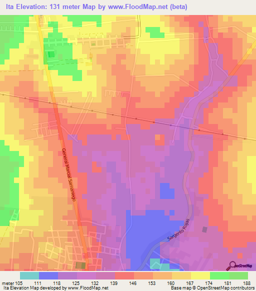 Ita,Paraguay Elevation Map