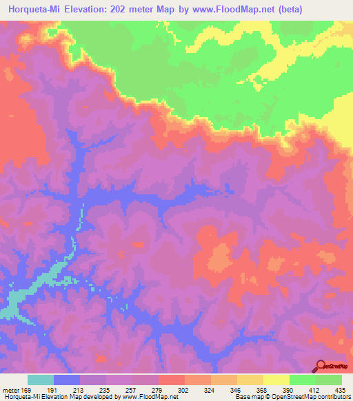 Horqueta-Mi,Paraguay Elevation Map