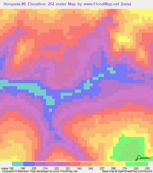 Horqueta-Mi,Paraguay Elevation Map