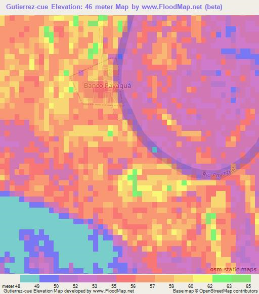 Gutierrez-cue,Paraguay Elevation Map