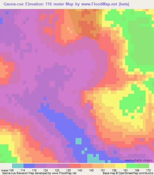 Gaona-cue,Paraguay Elevation Map