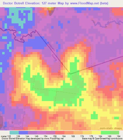 Doctor Botrell,Paraguay Elevation Map