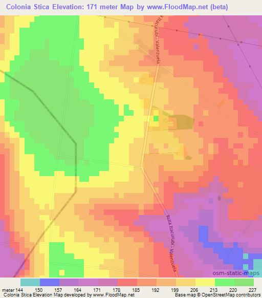 Colonia Stica,Paraguay Elevation Map