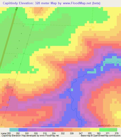 Capiitindy,Paraguay Elevation Map