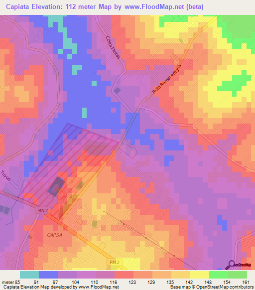 Capiata,Paraguay Elevation Map