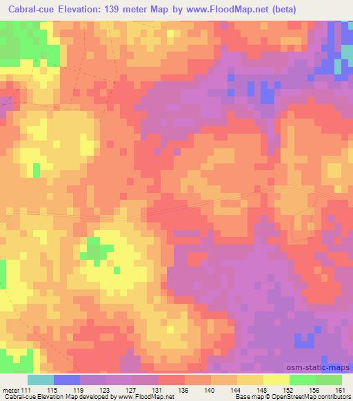 Cabral-cue,Paraguay Elevation Map