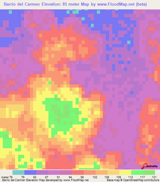 Barrio del Carmen,Paraguay Elevation Map