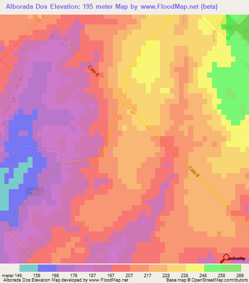 Alborada Dos,Paraguay Elevation Map