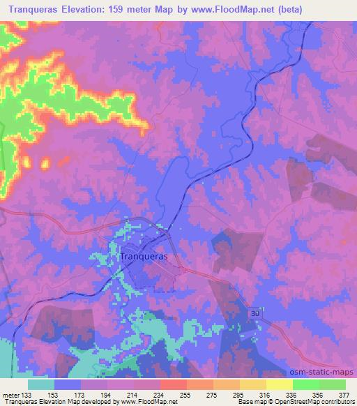 Tranqueras,Uruguay Elevation Map