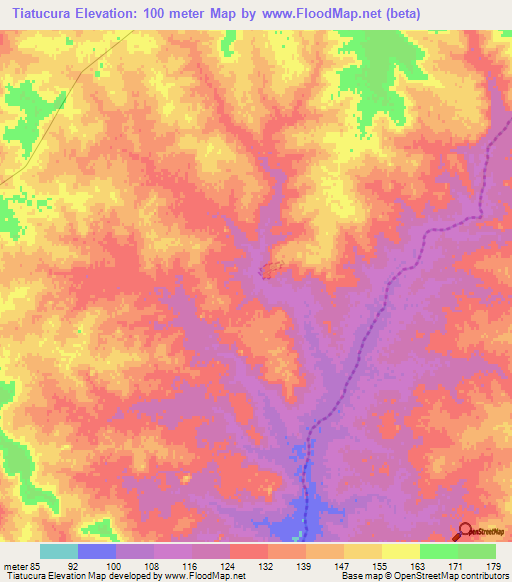 Tiatucura,Uruguay Elevation Map