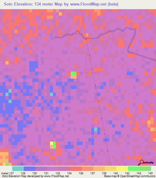 Soto,Uruguay Elevation Map