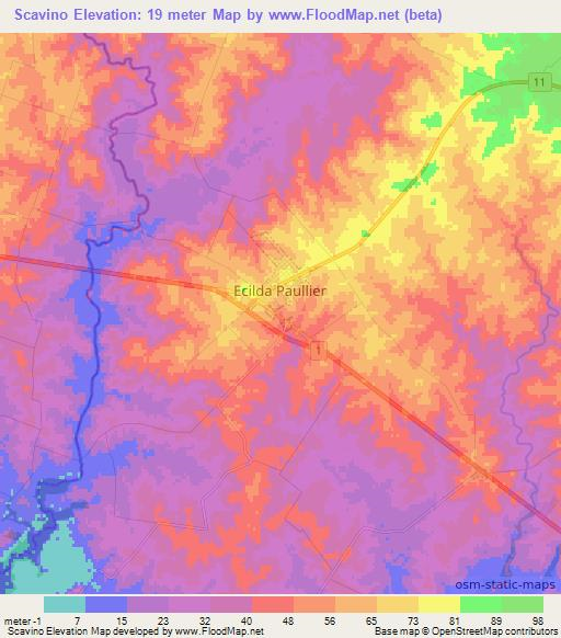 Scavino,Uruguay Elevation Map