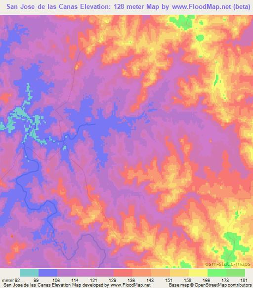 San Jose de las Canas,Uruguay Elevation Map