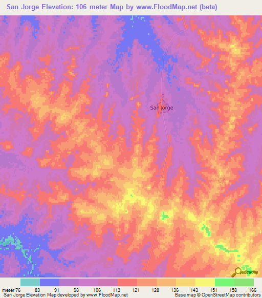 San Jorge,Uruguay Elevation Map