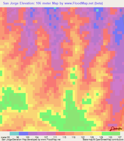 San Jorge,Uruguay Elevation Map