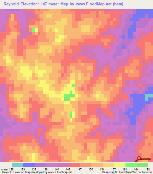 Reynold,Uruguay Elevation Map