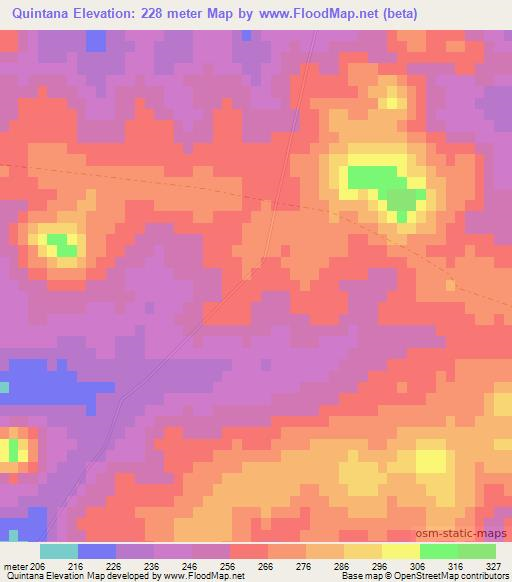 Quintana,Uruguay Elevation Map