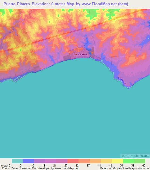Puerto Platero,Uruguay Elevation Map