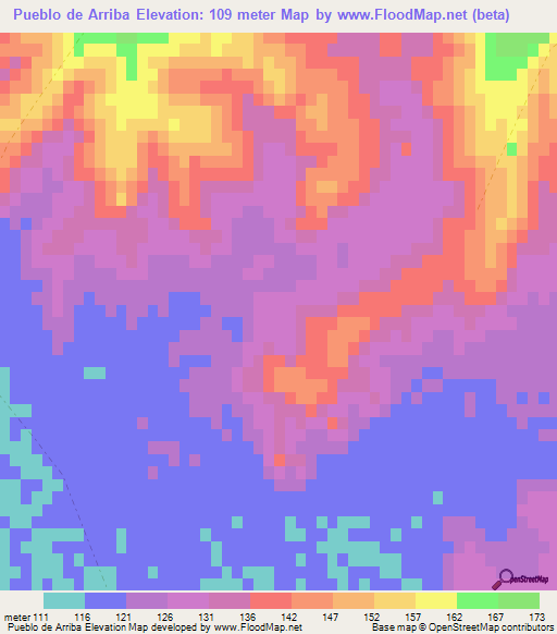 Pueblo de Arriba,Uruguay Elevation Map