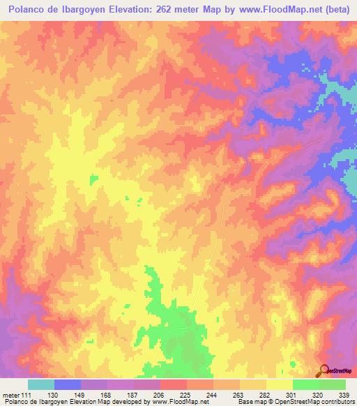 Polanco de Ibargoyen,Uruguay Elevation Map
