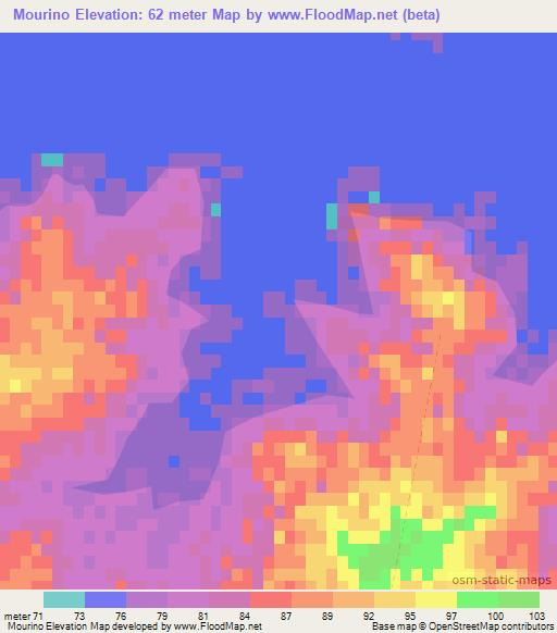 Mourino,Uruguay Elevation Map