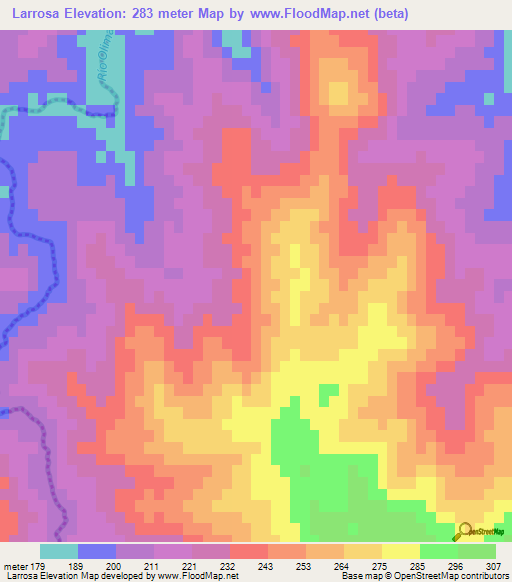 Larrosa,Uruguay Elevation Map