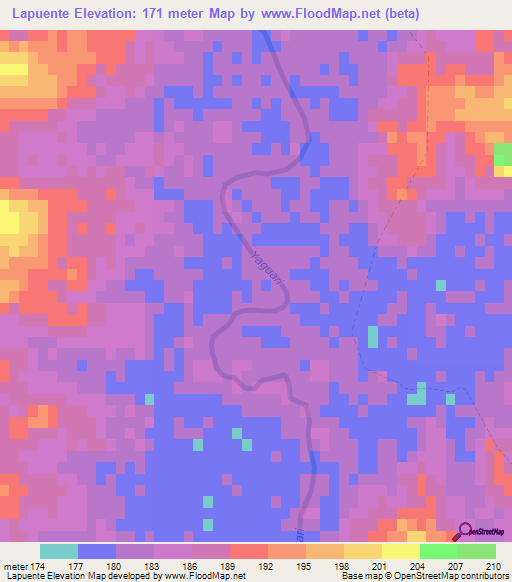 Lapuente,Uruguay Elevation Map