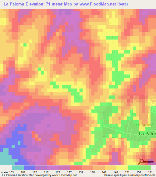 La Paloma,Uruguay Elevation Map