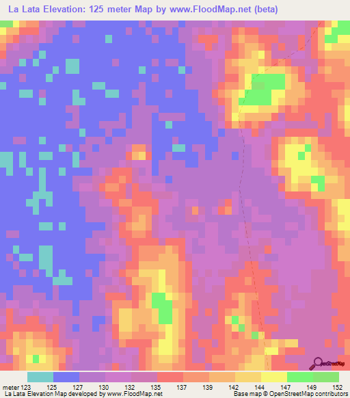La Lata,Uruguay Elevation Map