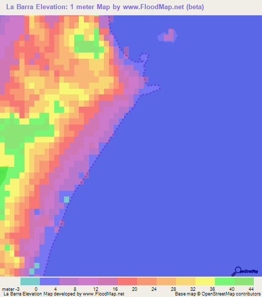 La Barra,Uruguay Elevation Map