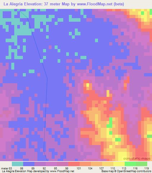 La Alegria,Uruguay Elevation Map