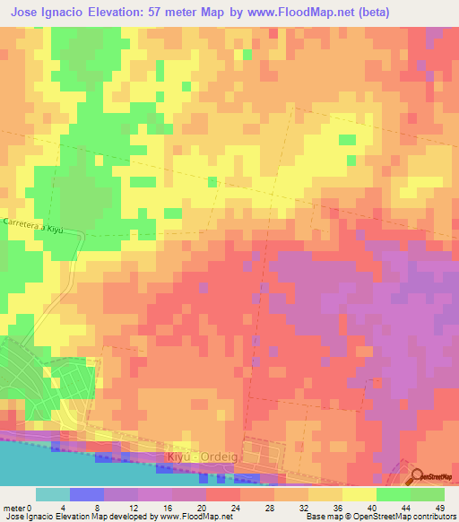 Jose Ignacio,Uruguay Elevation Map