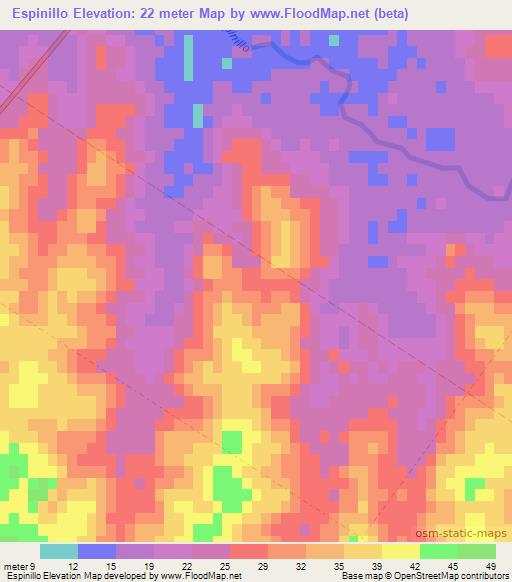 Espinillo,Uruguay Elevation Map
