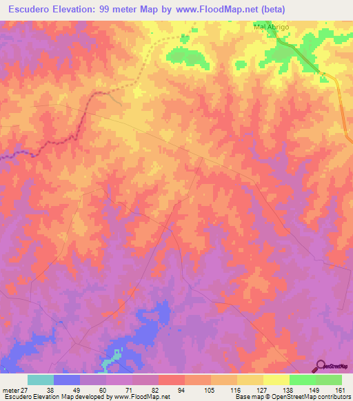 Escudero,Uruguay Elevation Map