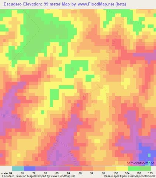 Escudero,Uruguay Elevation Map
