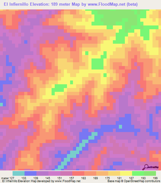 El Infiernillo,Uruguay Elevation Map