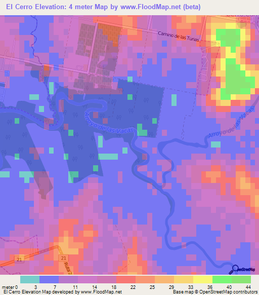 El Cerro,Uruguay Elevation Map