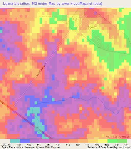 Egana,Uruguay Elevation Map