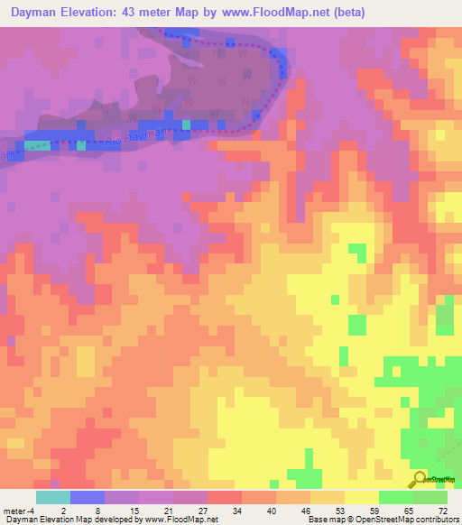 Dayman,Uruguay Elevation Map