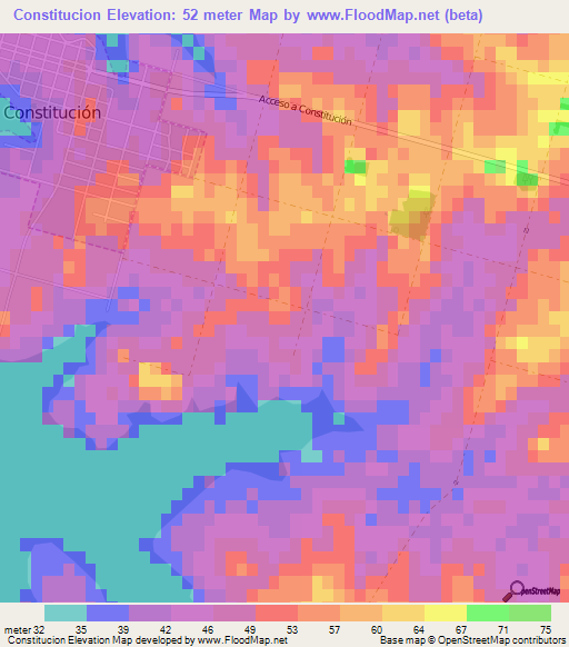 Constitucion,Uruguay Elevation Map