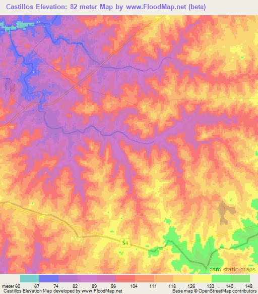 Castillos,Uruguay Elevation Map