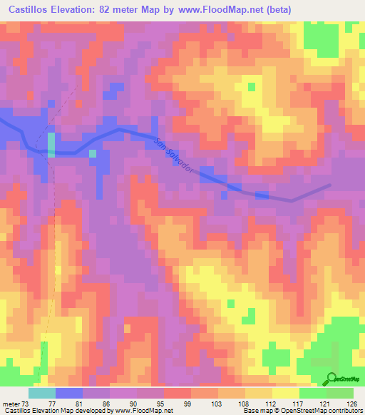 Castillos,Uruguay Elevation Map