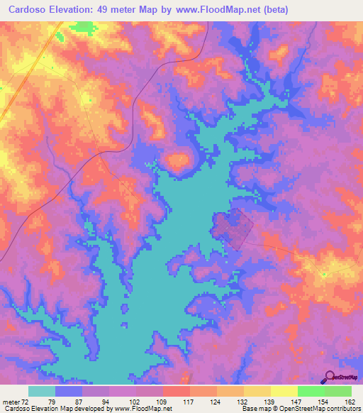 Cardoso,Uruguay Elevation Map